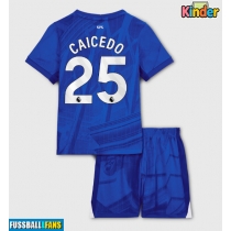 Chelsea Moises Caicedo #25 Heimtrikotsatz Kinder 2025-26 Kurzarm (+ Kurze Hosen)